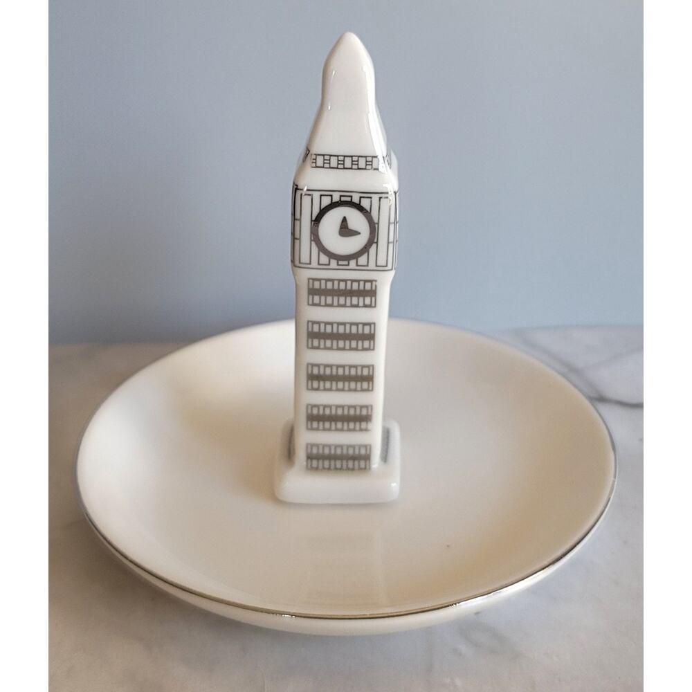 Kohls Big Ben Ring Holder Trinket Dish 3-1/2" by 4" Iconic British Clock Tower - Picture 2 of 8